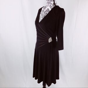 Tadashi Sunburst Rhinestone Fit & Flare Midi Dress